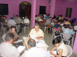 Students studying in class in Danli, Honduras